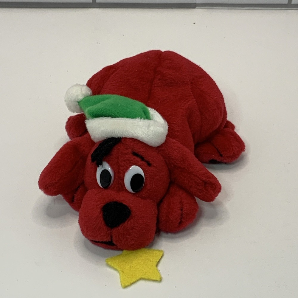 Clifford The Big Red Dog Christmas Plush Beanie Hat Star Holiday Scholastic